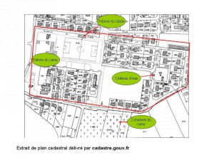 Extrait d'un plan cadastral du camp de Noé