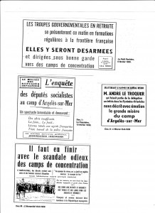 Extrait de journaux français de 1939 sur la Retirada