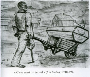 Collection "Les inutiles" 1948-1949, le travail à transporter un cercueil 