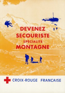 Affiche pour se spécialiser au secourisme montagnard (1970)