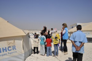 Camp de réfugiées dressé en réponse à la crise en Syrie