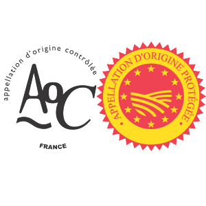 Logos des labels AOC et AOP. INAO.